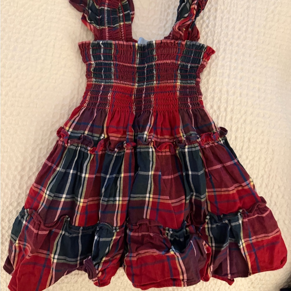Hill House Ellie Plaid Red and Blue Smocked Dress